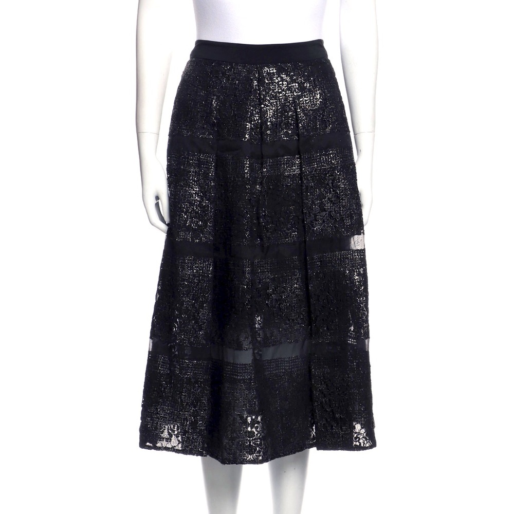 Rebecca Taylor Silk Midi Skirt Sz 0